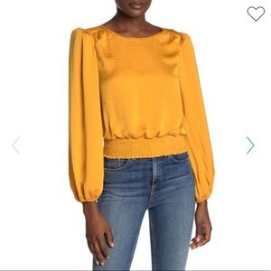 ASTR the Label Satin Smocked Blouse
